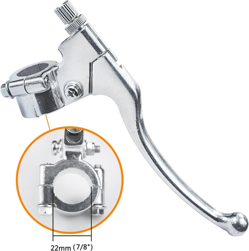 HOLATO 22mm 7/8" Left Clutch Brake Handle Lever Perch for Coleman CT200U BT200X CT100U Baja Massimo MB165 MB200 Yerf-Dog Motovox MBX10 Mini Bike CRF50 XR50 KLX110 SSR125 Pit Dirt Bike (Silver) - Image 3